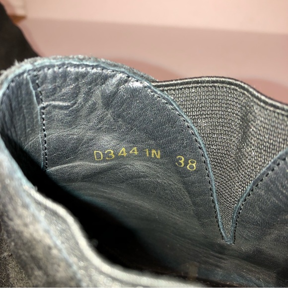 GEOX | Black Suede Wedge Booties | Size 38 US 7.5 - Picture 6 of 12